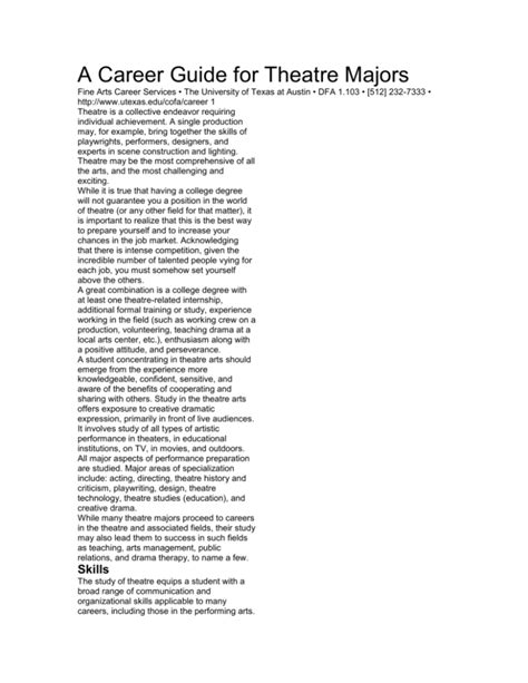 jobs for theatre majors