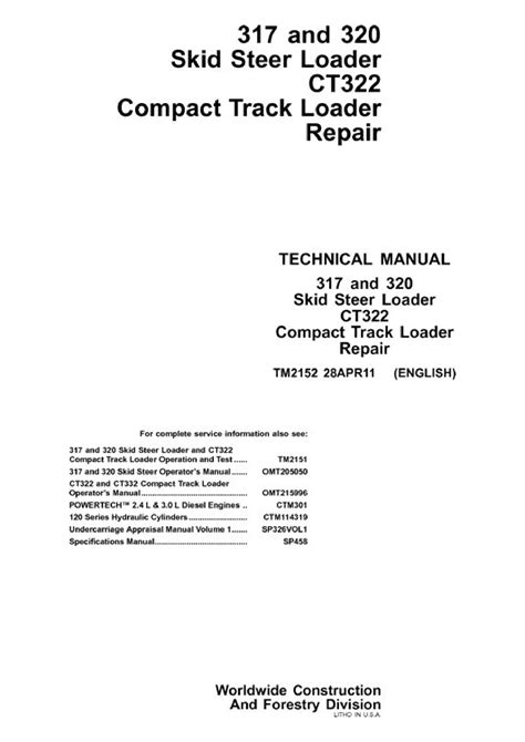 john deere 317 320 ct322 skid steer repair service manual Kindle Editon