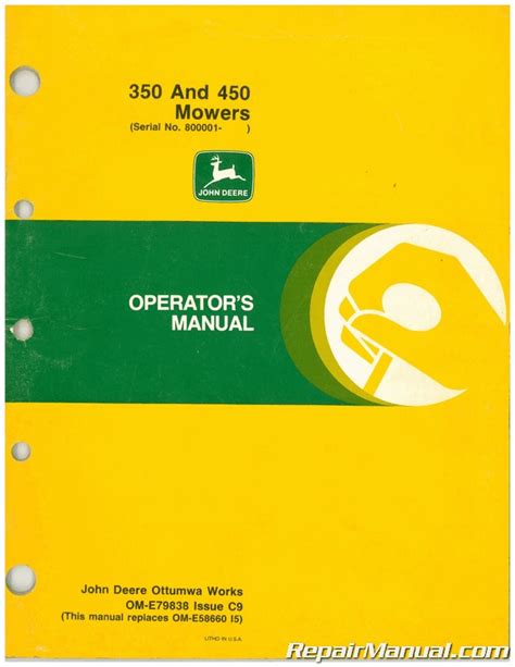 john deere 350 operators manual PDF