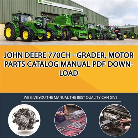 john deere 770ch motor grader repair manual PDF