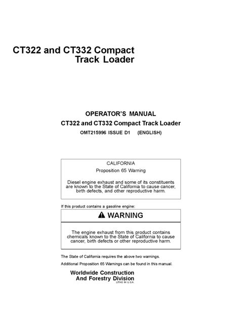 john deere ct 322 manual Epub