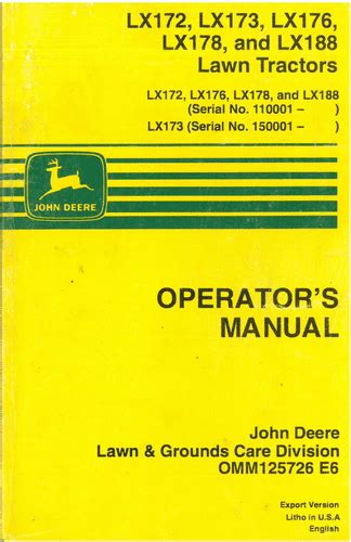 john deere lx188 operators manual Reader