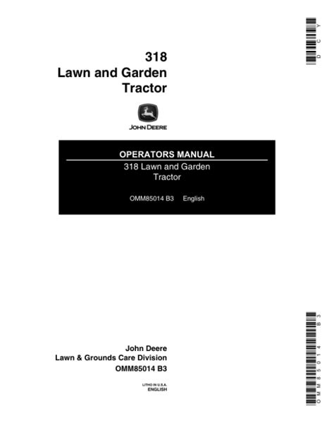 john deere model 318 manual PDF