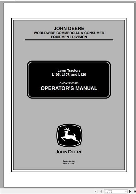 john deere operator manual l120 PDF