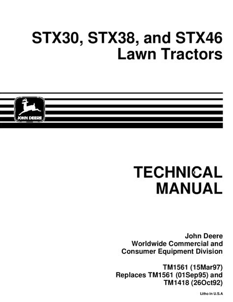 john deere stx38 manual free download PDF