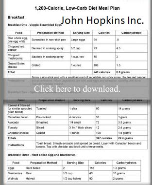 john hopkins meal plan