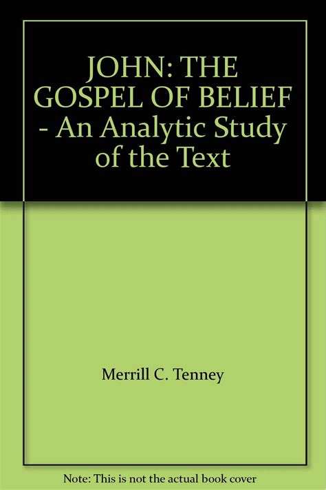 john the gospel of belief an analytic study of the text Epub