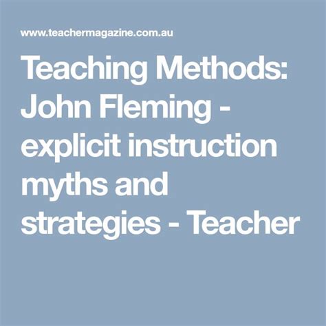 john-fleming-explicit-teaching-model Ebook Kindle Editon