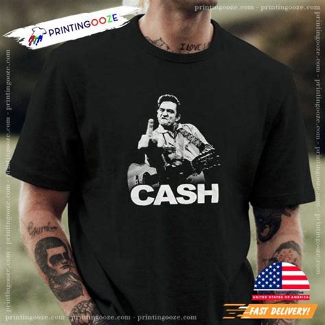 johnny cash flipping the bird t shirt