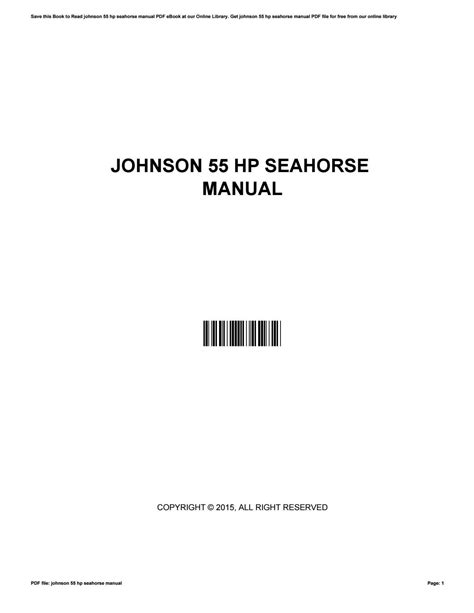 johnson 55 hp seahorse manual Reader