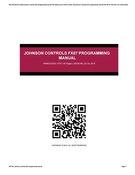 johnson controls fx07 programming manual Doc