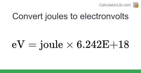 joule to ev converter