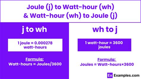 joule to watt hour