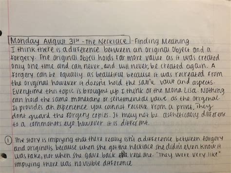 journal entries english class examples PDF