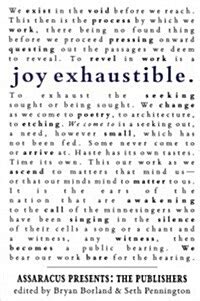 joy exhaustible assaracus presents the publishers Doc