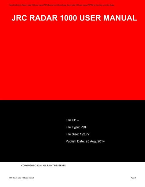 jrc 1000 user guide Kindle Editon