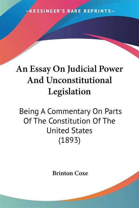 judicial unconstitutional legislation commentary constitution Reader