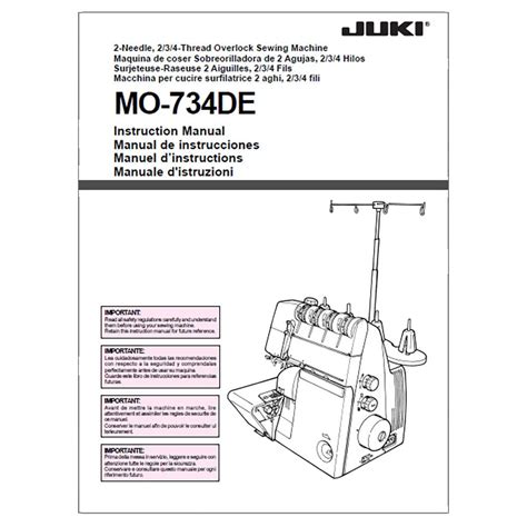 juki mo 734de overlock machine manual Kindle Editon
