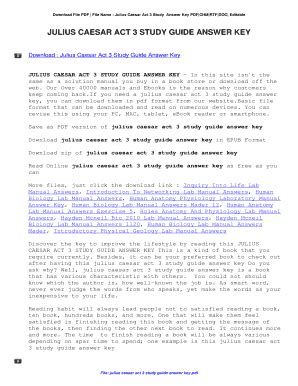 julius caesar act 3 study guide answers pdf Doc