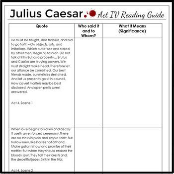 julius caesar act 4 study guide Doc