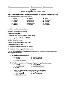 julius caesar test review sheet Reader