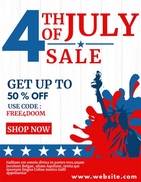 july 4th sale advertisement poster