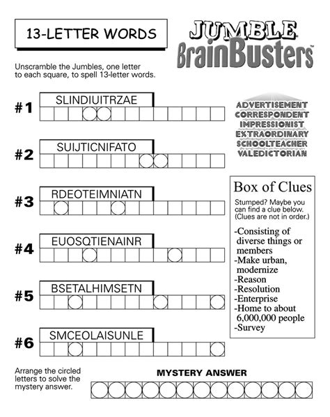 jumble brain busters PDF