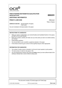 june ocr additional maths paper PDF