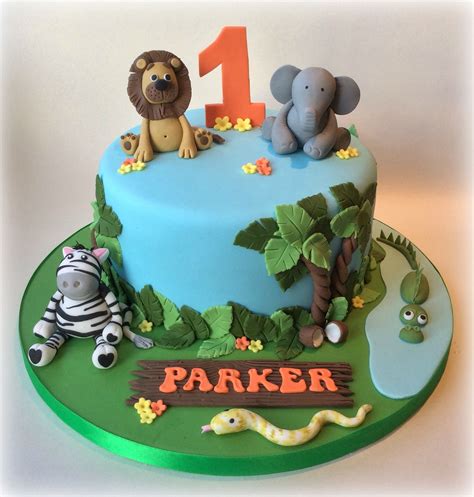 jungle theme birthday cake