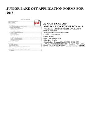 junior-bake-off-application-forms-for-2015 Ebook Reader