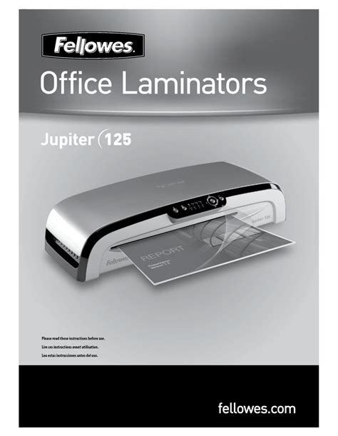 jupiter 125 laminator manual PDF