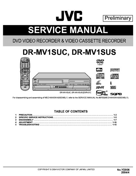 jvc dr mv1suc mv1sus service manual user guide Reader