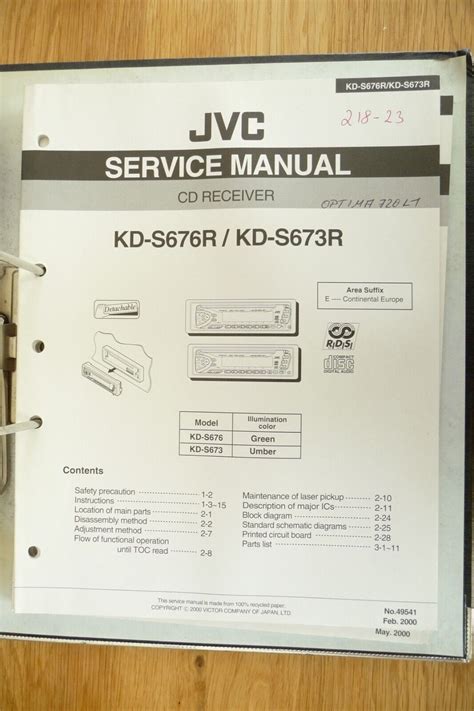 jvc kd s673r s676r service manual user guide PDF