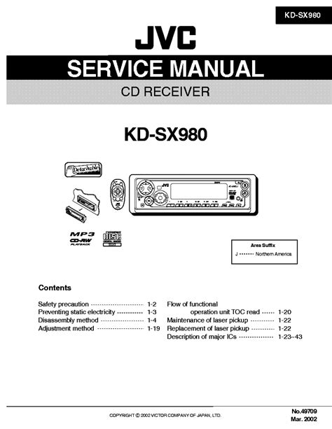 jvc kd sx980 service manual user guide PDF