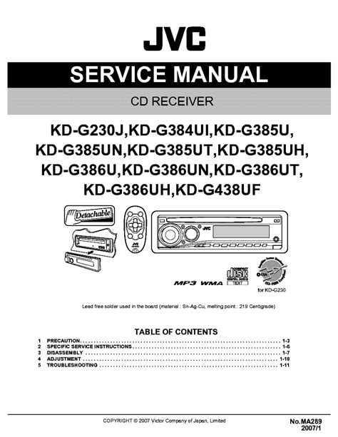 jvc kdg230 owners manual PDF