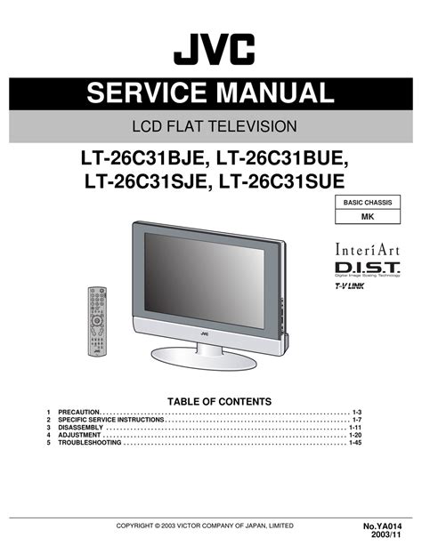 jvc lt 26c31bje 26c31bue 26c31sje 26c31sue service manual user guide Reader