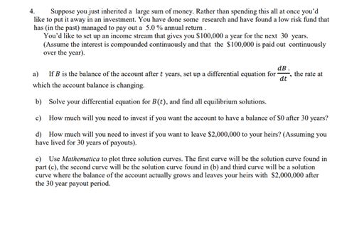 k has inherited a large sum of money