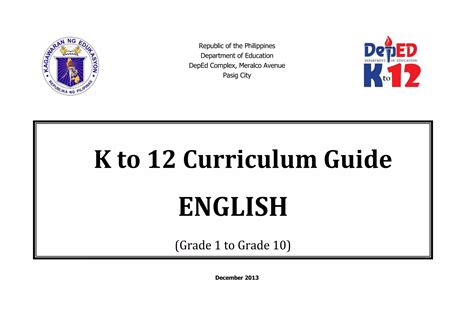k to 12 curriculum guide english Reader