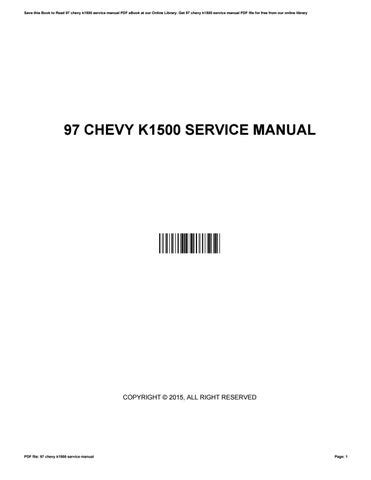 k1500 service manual pdf Kindle Editon