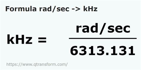 kHz to rad/sec Conversion