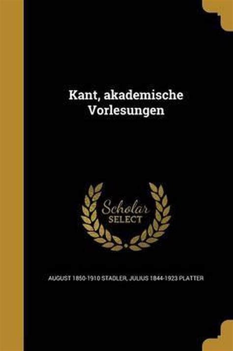 kant akademische vorlesungen august stadler Epub