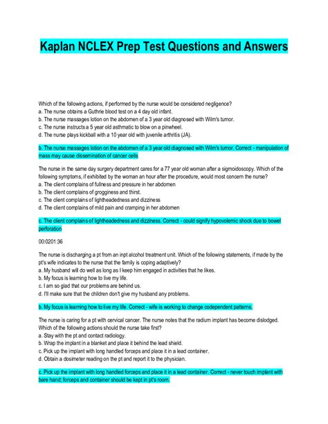 kaplan assessment exam answer Reader