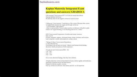 kaplan intergrated exam quizlet Doc