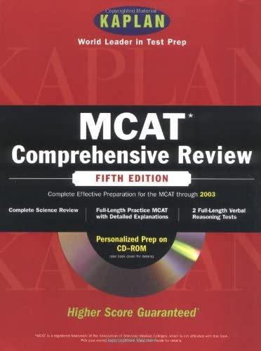 kaplan mcat comprehensive review with cd rom fifth edition mcat kaplan book and cd rom Epub