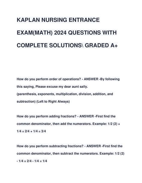 kaplan nursing exam answers Epub