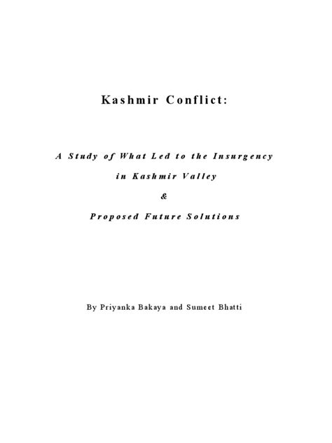 kashmir conflict a study of what led to the insurgency in kashmir valley pdf Reader