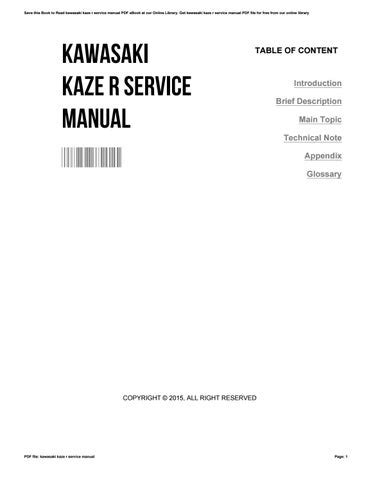 kawasaki kaze r 115 service manual pdf Kindle Editon