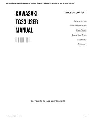 kawasaki tg33 pdf PDF