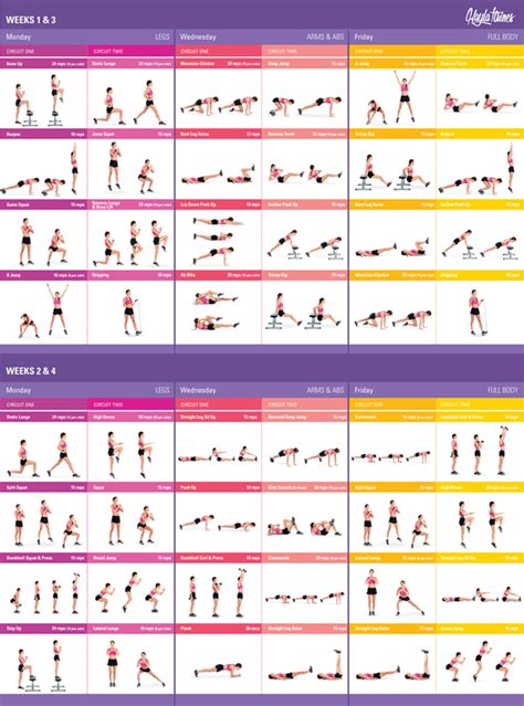 kayla-itsines-weekly-exercise-timetable Ebook Reader