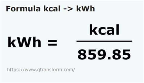 kcal in kw